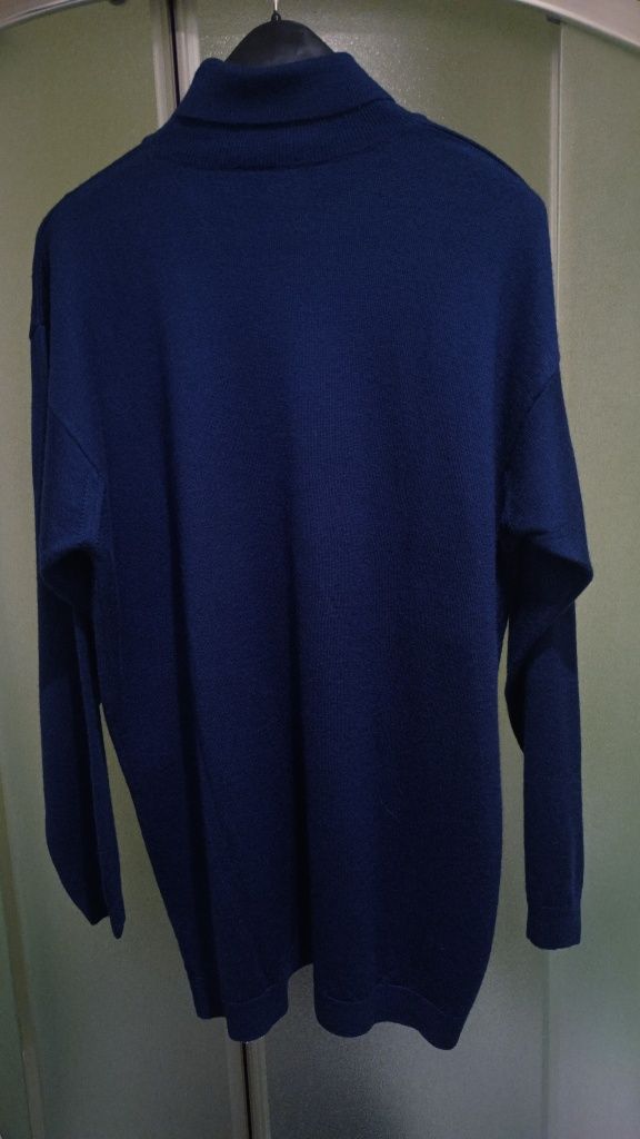 Made in Italy  Włoski sweter z golfem z wełny, 50% Merino,  L-XXXL