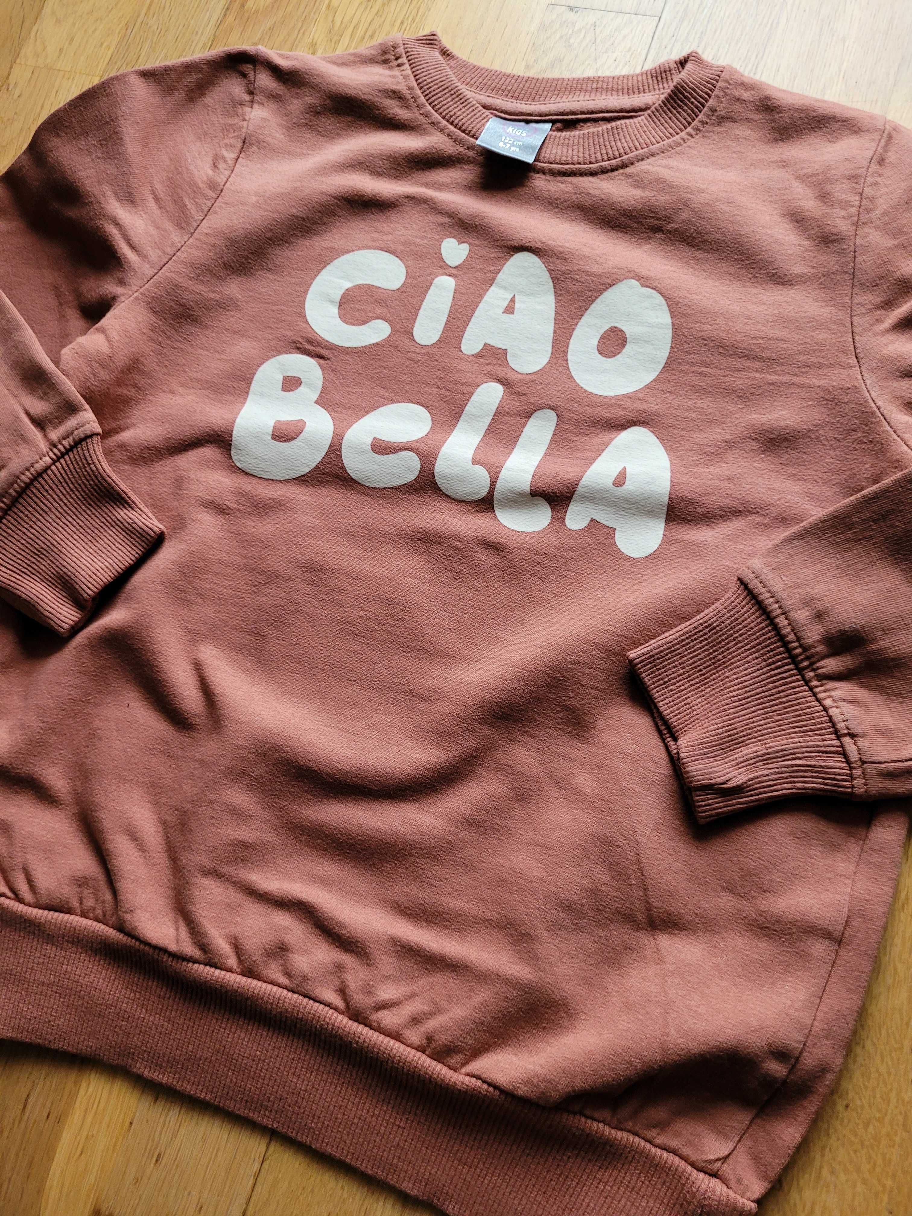 Bluza dla dziewczynki, r. 122, Ciao Bella, pudrowy róż