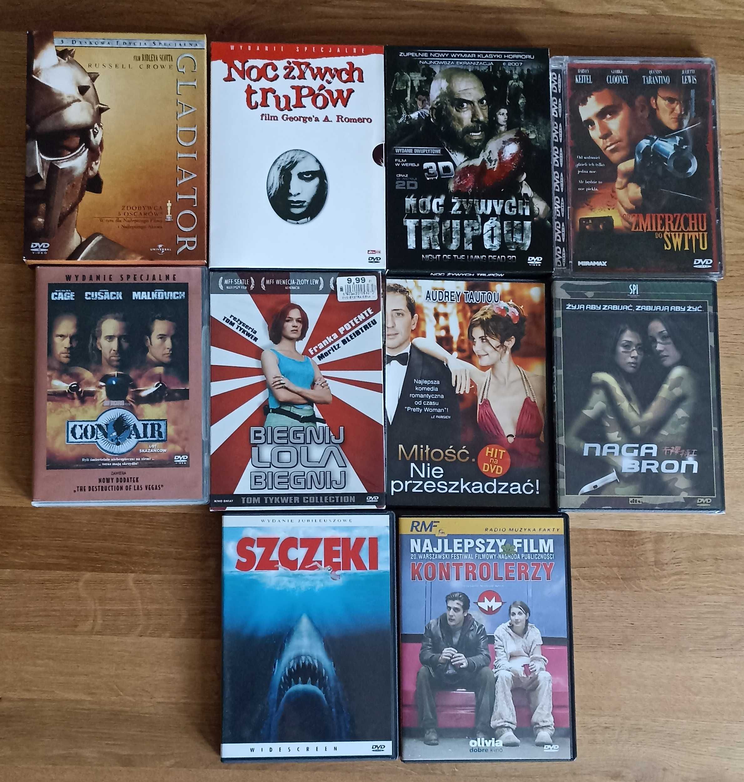 10x DVD Zestaw 13: Gladiator 3xDVD, Szczęki, Od zmierzchu do świtu...