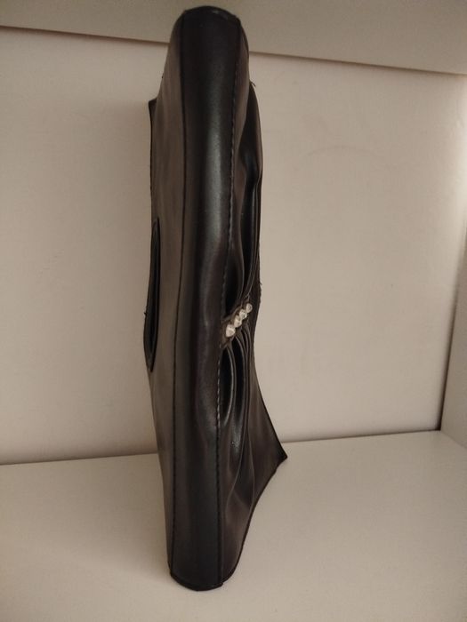 Elegancka czarna torebka damska, kopertówka na imprezę, na sylwestra