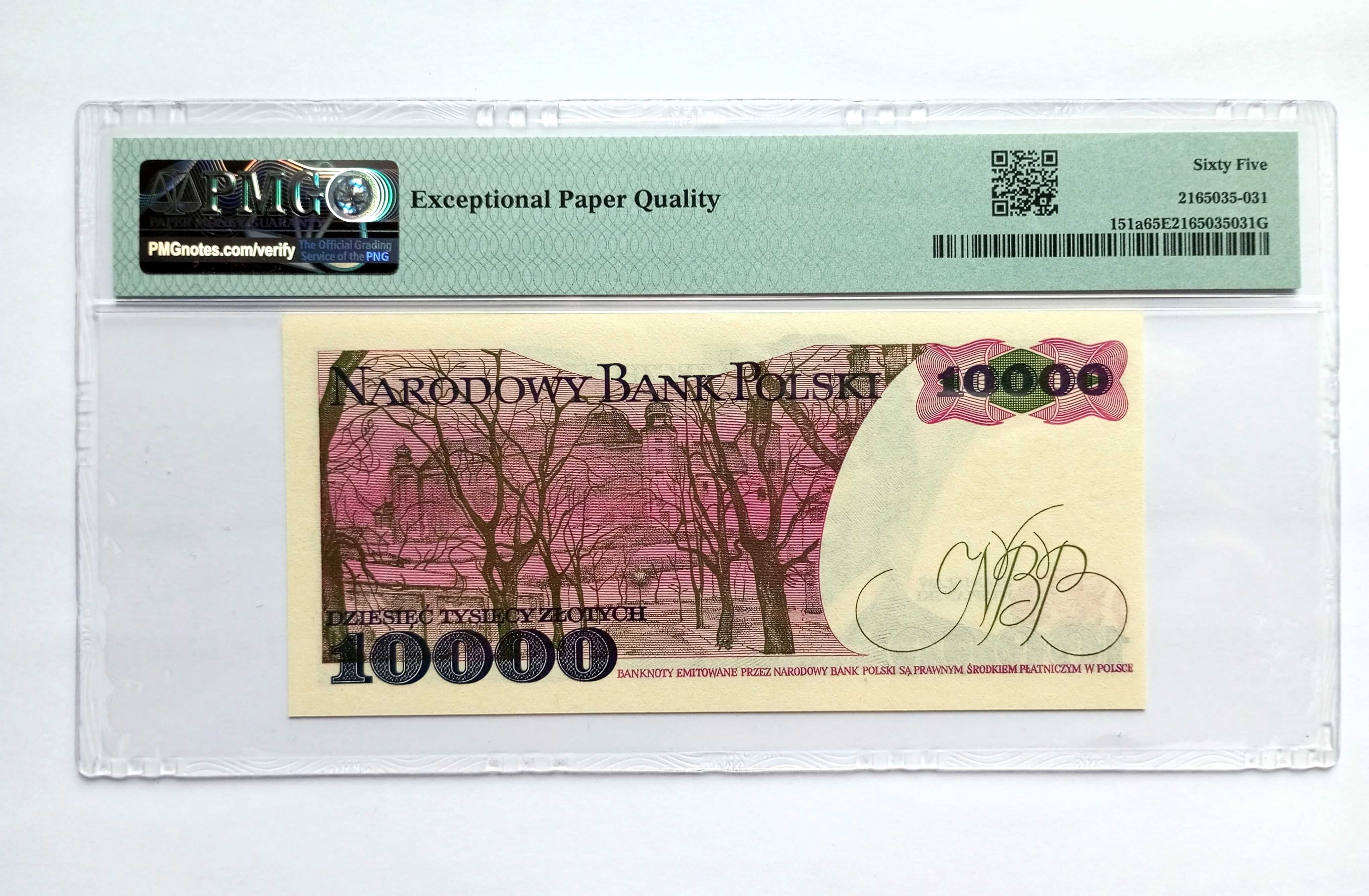 10000 zł 1987  - F -  PMG  65