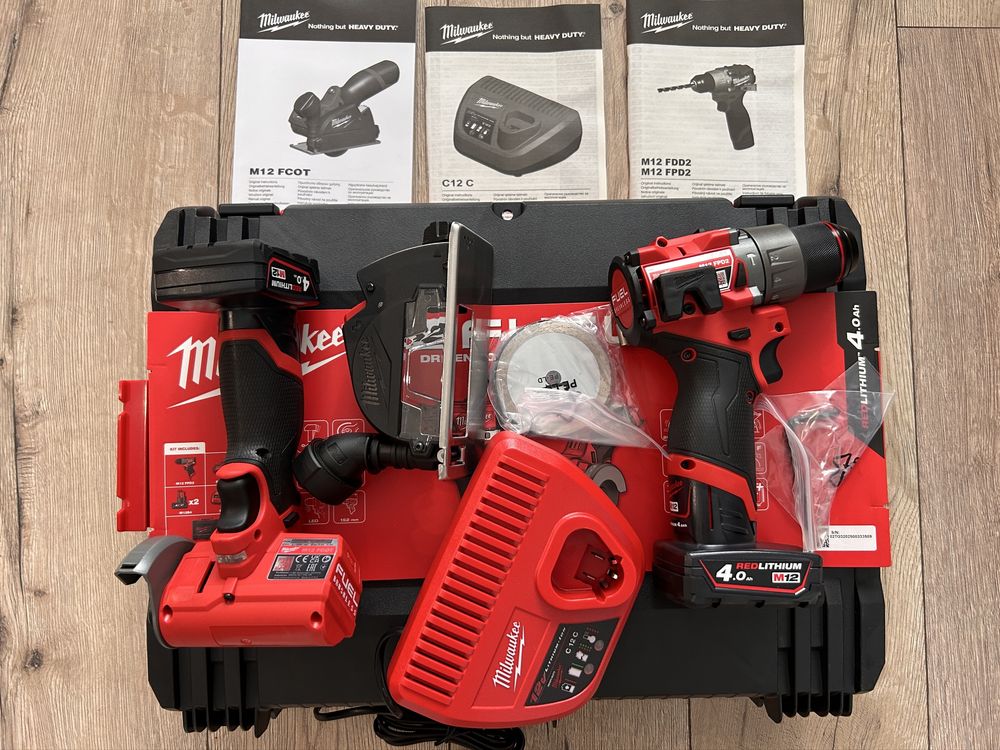 Milwaukee M12 FPP 2G2- 402 zestaw, fcot, fpd2, 2x 4Ah