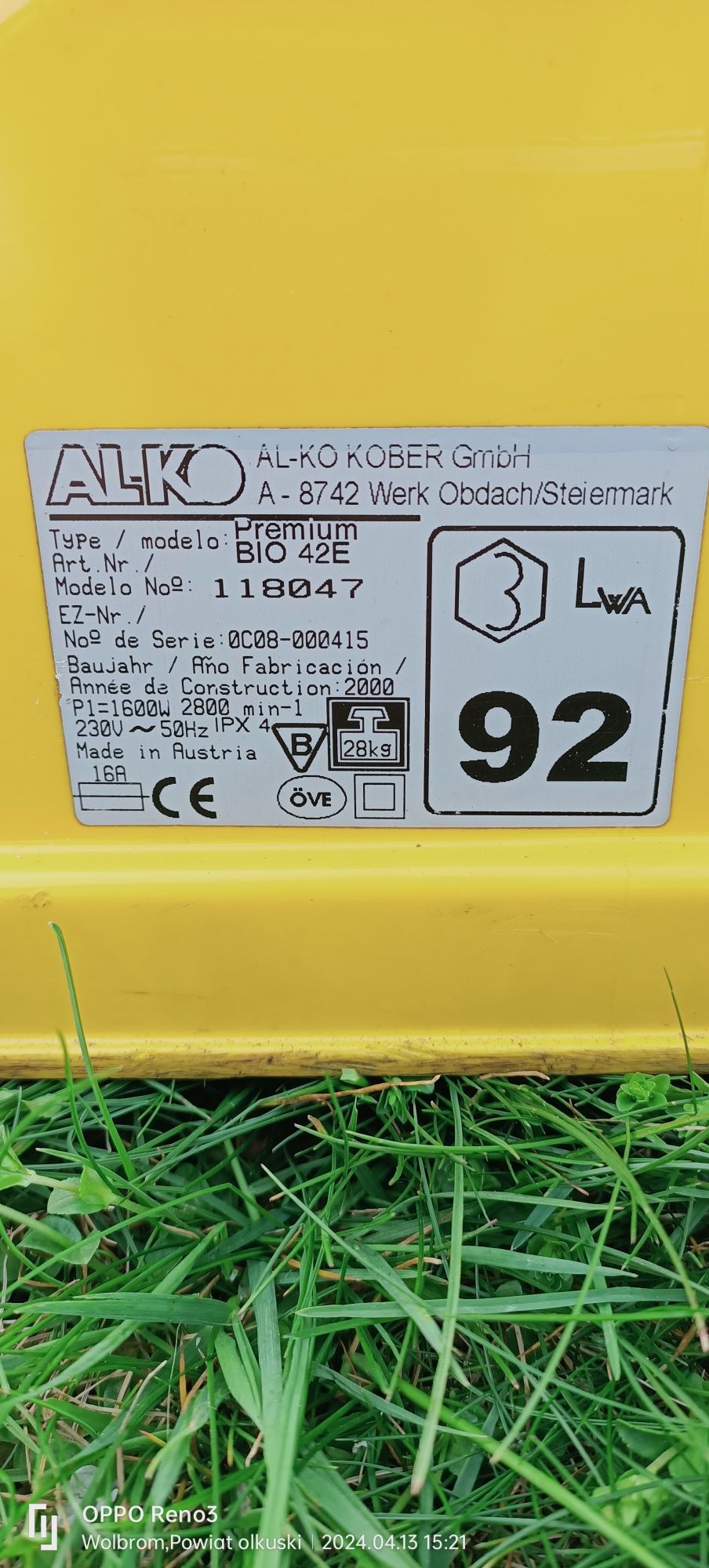 Kosiarka elektryczna ALKO PREMIUM BIO 42E