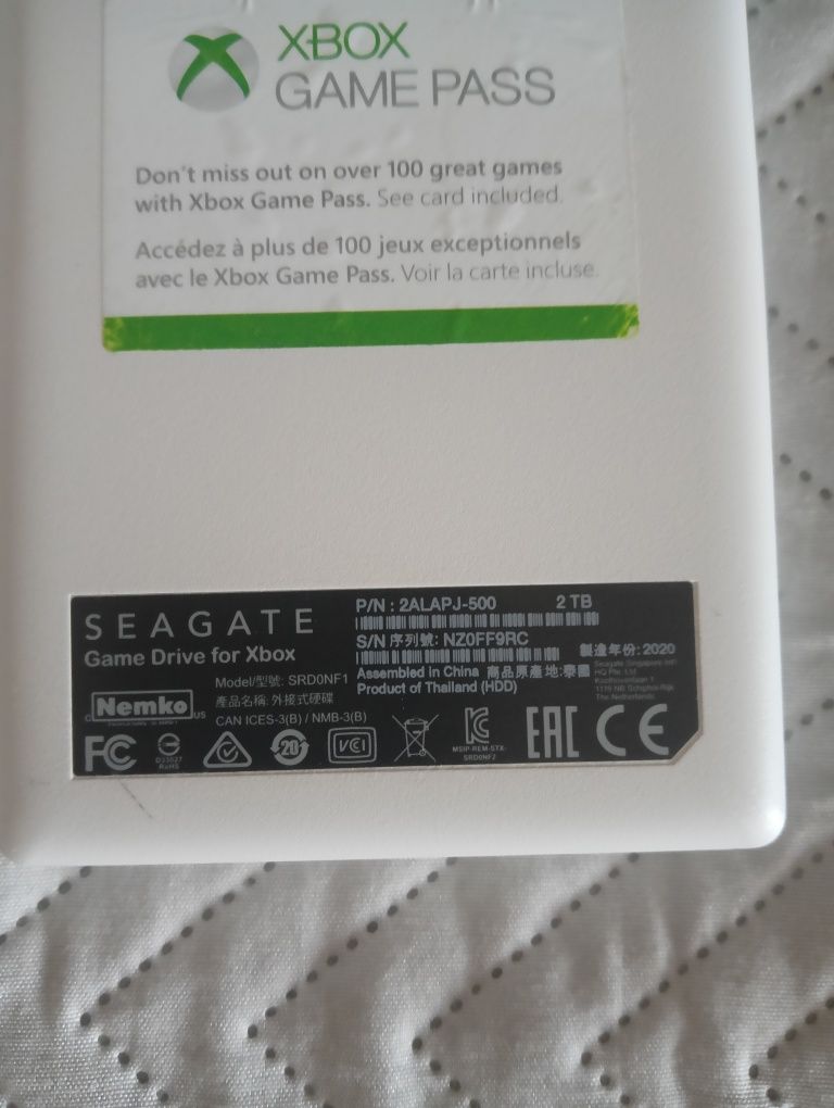 Dysk zewnętrzny Seagate xbox 2T