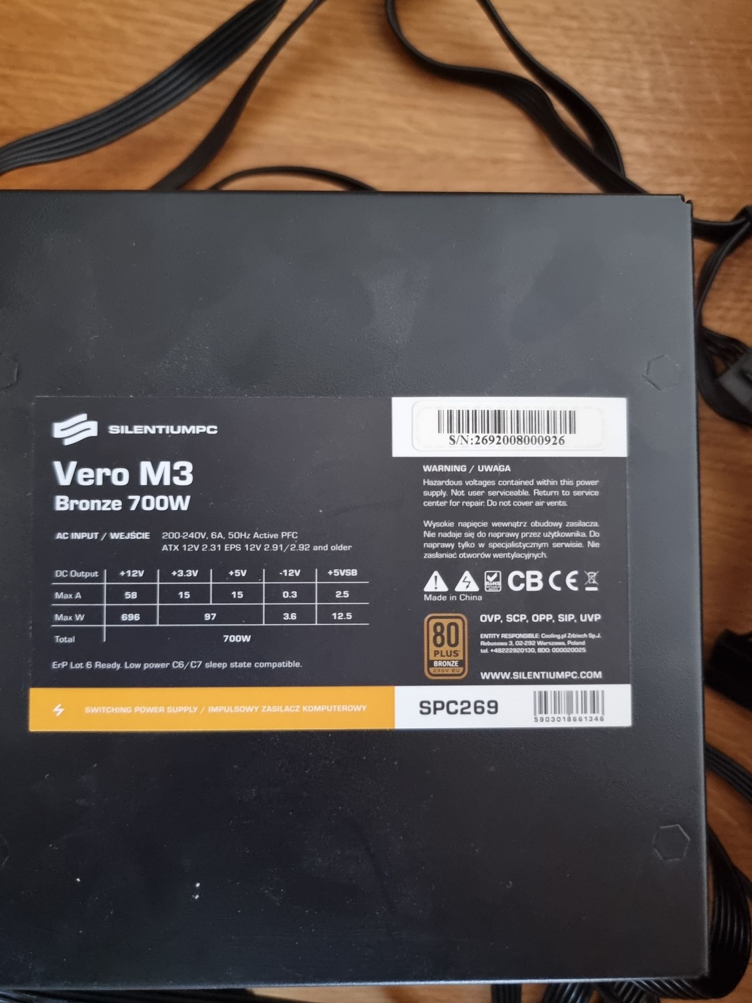 Zasilacz SilentiumPC Vero M3 bronze 700 W