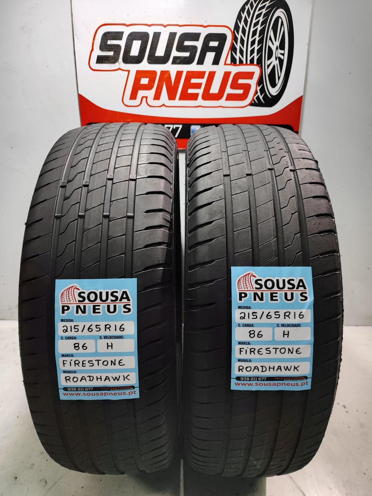 2 pneus semi novos Firestone 215-65r16 Oferta dos Portes