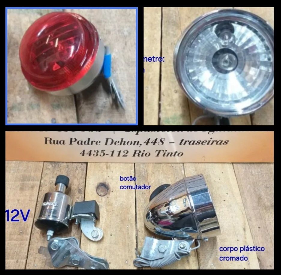 Conjunto de luz de dínamo bicicleta pasteleira/clássica