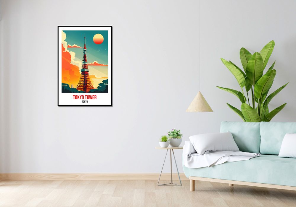 Plakat 60x80cm Tokyo Tower, Tokyo