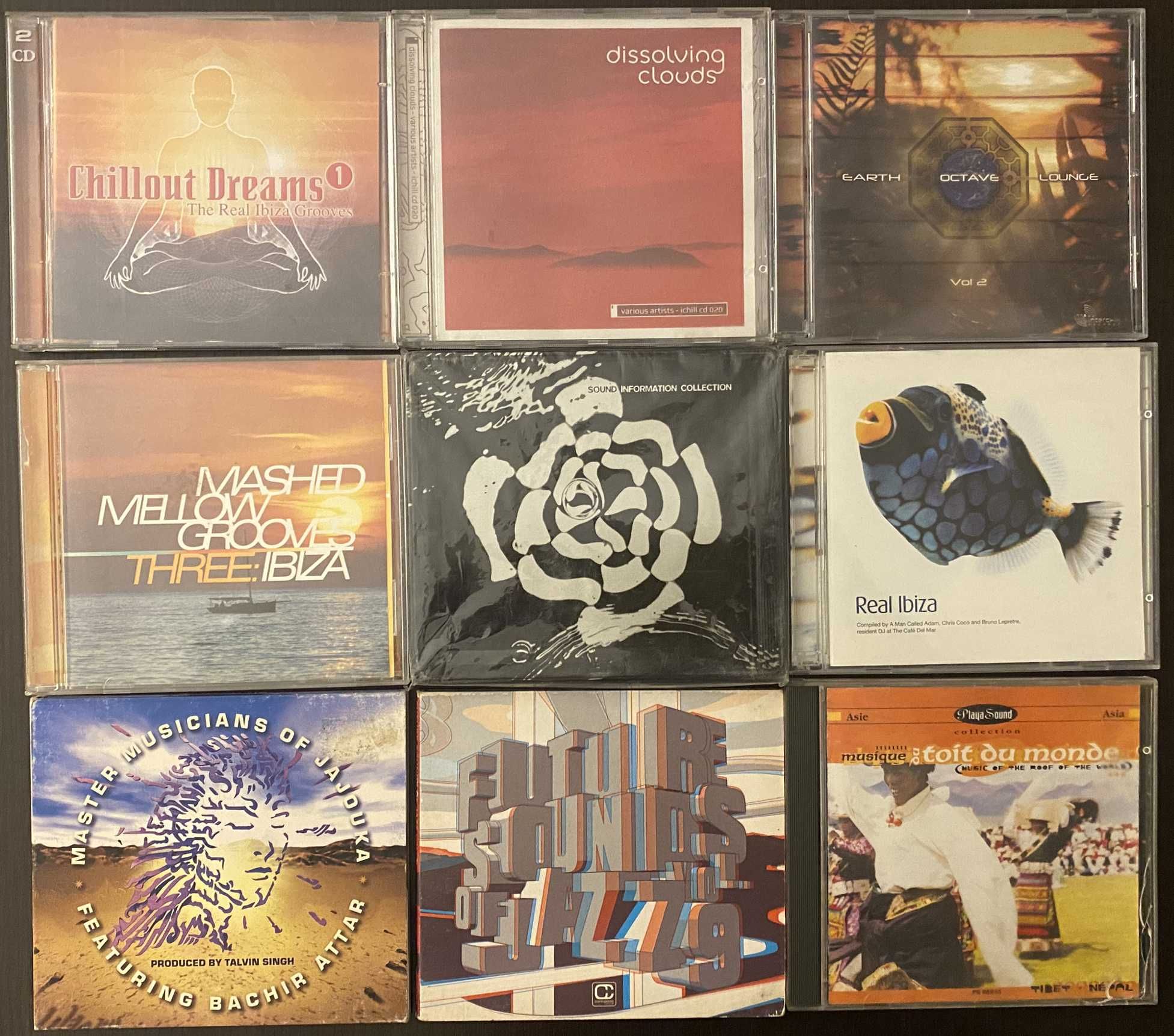 CDs: ambient, dub, trip hop, rock, jazz, world music, etc