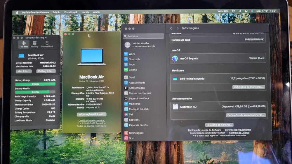 MacBook Air 13" (2020) – i5, 16GB RAM, 512GB SSD como novo!