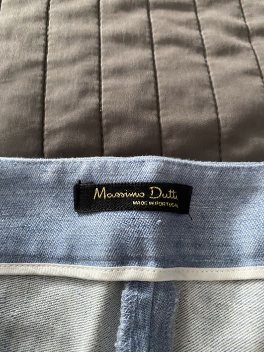 Spodnie len bawełna Massimo Dutti S