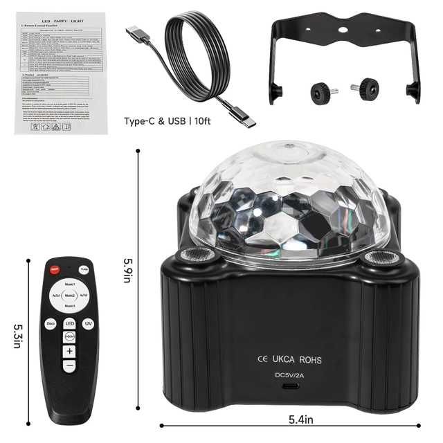 Mini kula dyskotekowa oświetlenie dyskotekowe sceniczne 9W RGBW LED