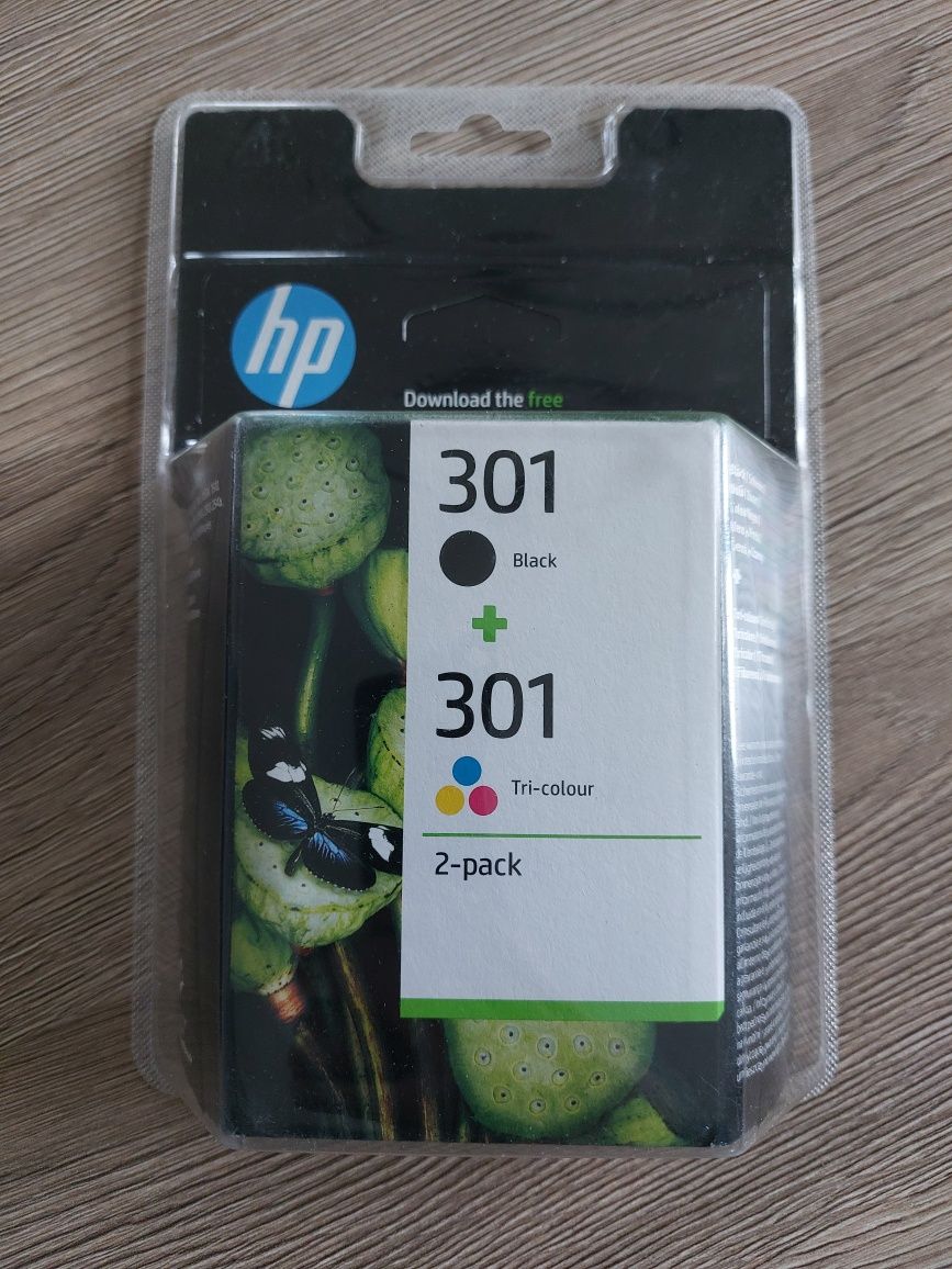 Tusze HP 301 czarny + kolorowy zestaw