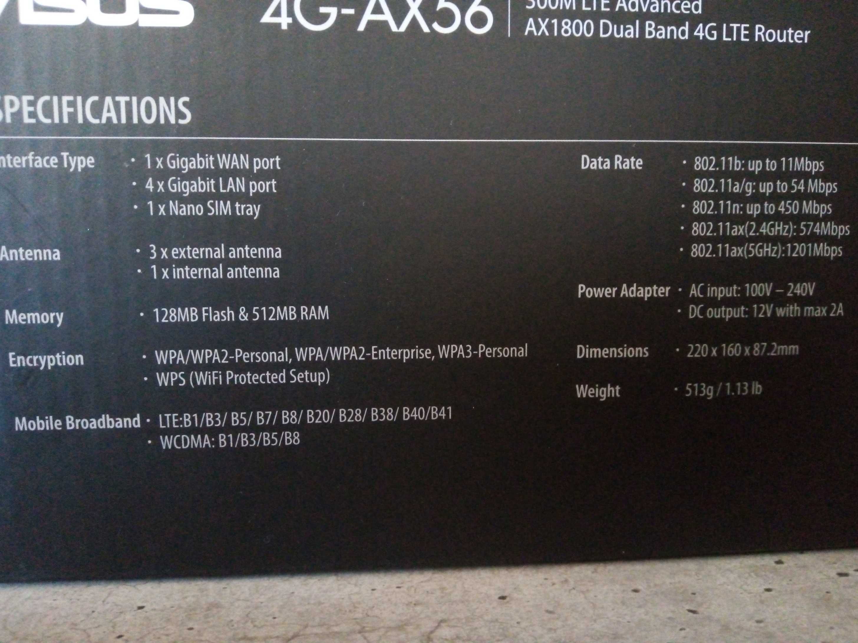 Router Asus 4G-AX56