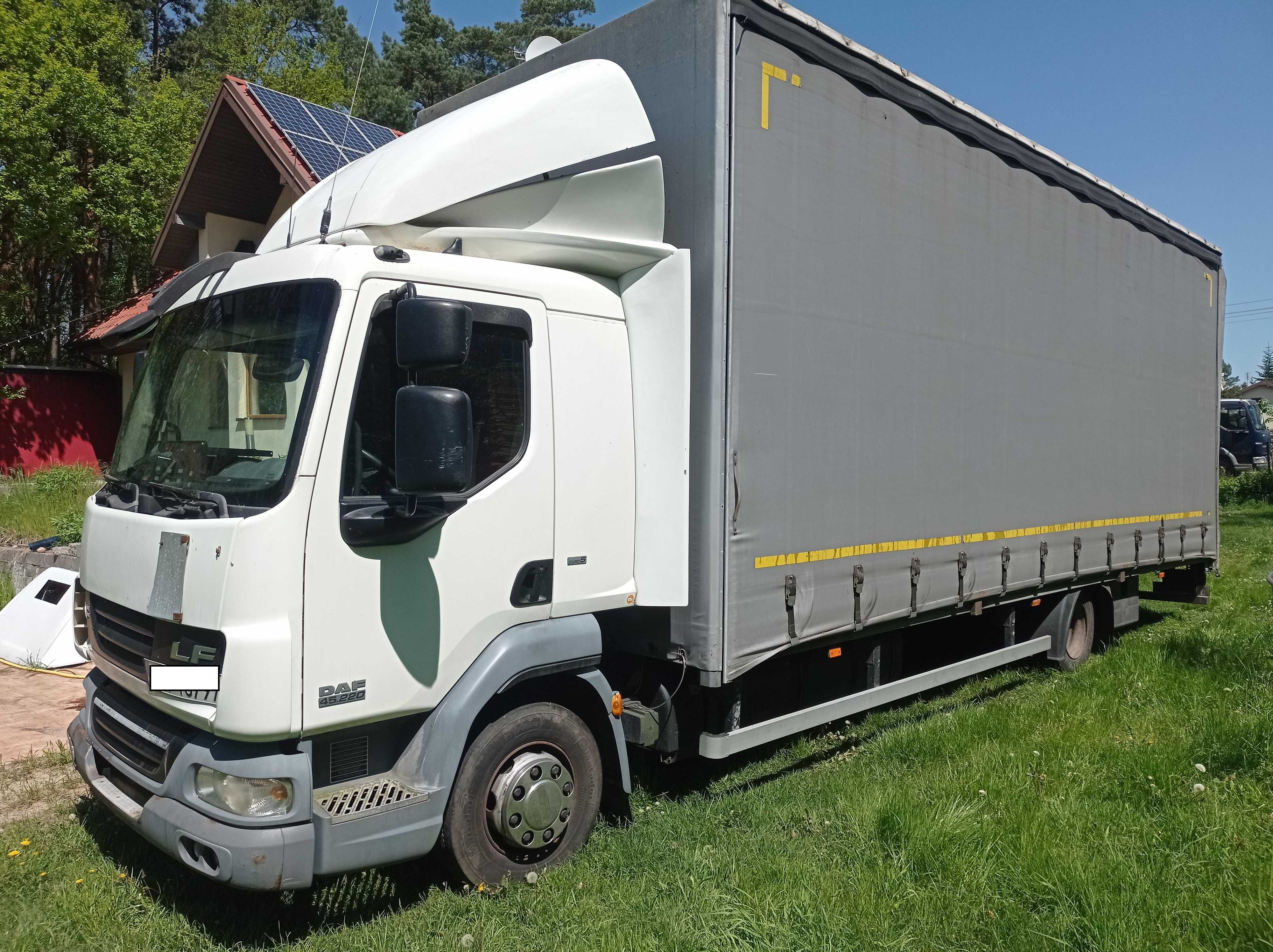 Daf LF 250 firana , 2008r. Euro 5, sypialny zabudowa 2013r netto29tys