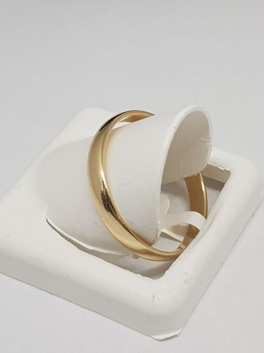 Złota półokrągła obrączka złoto 585 Rozmiar 21