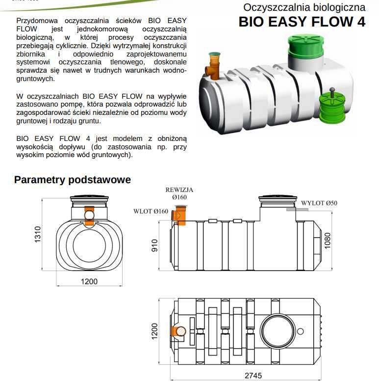 Przydomowa oczyszczalnia HABA BIO EASY FLOW Płaska 4 i 7 RLM