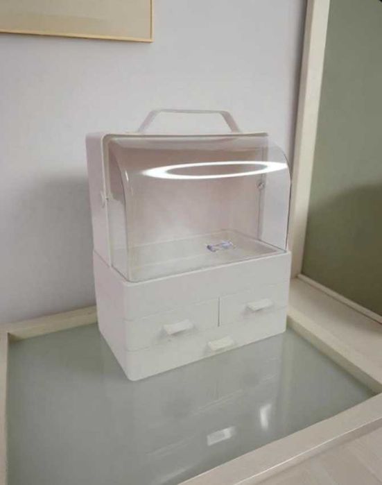 Органайзер для косметики з ящиками, білий, для прикрас