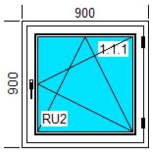 Okna PCV 900x900 RU Białe Prawe