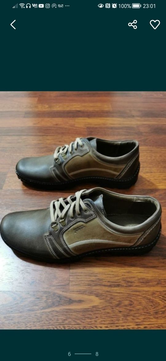 Joker Skórzane Buty Męskie Lekkie Wygodne Rozmiar 42 Brąz