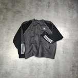 MĘSKA Bluza Rozpinana Bawełna Adidas 3 Paski Bomberka Haft Originals
