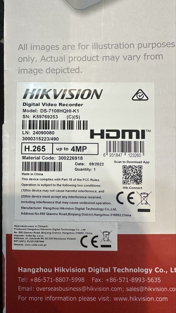 Rejestrator kamer hikvision Turbo HD DVR 7100 Series 7108