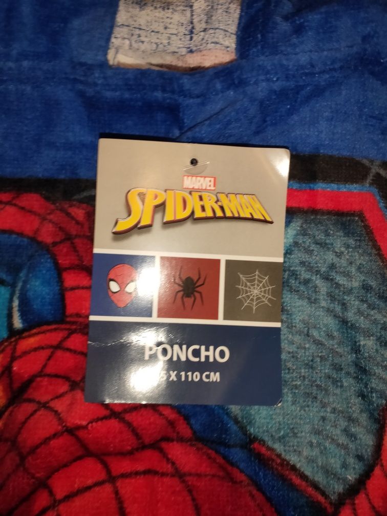 Nowy Ręcznik kąpielowy ponczo Spiderman 55cmx110cm