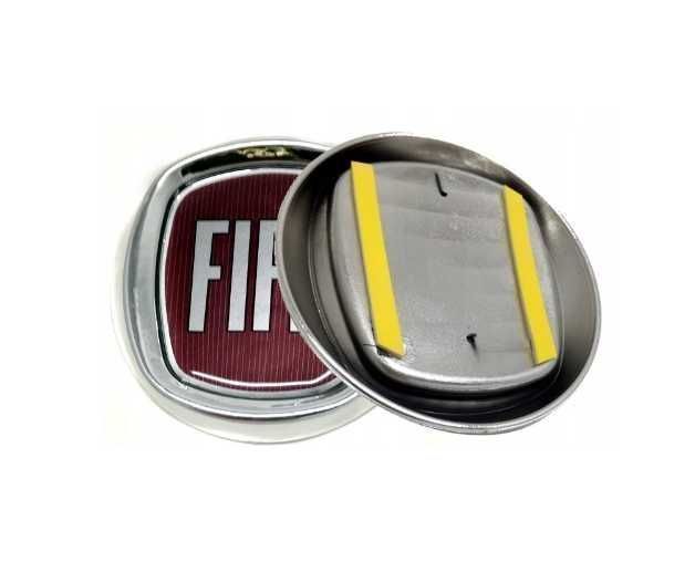 Emblemat znaczek zamiennik do Fiat czerwony 95 mm przód tył