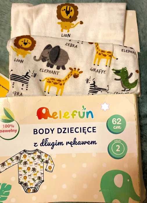 Body niemowlęcych z długim rękawem 2-pak, 100% bawełny.