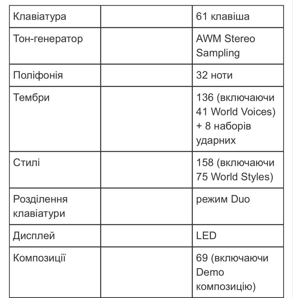 Синтезатор YAMAHA PSR-F52