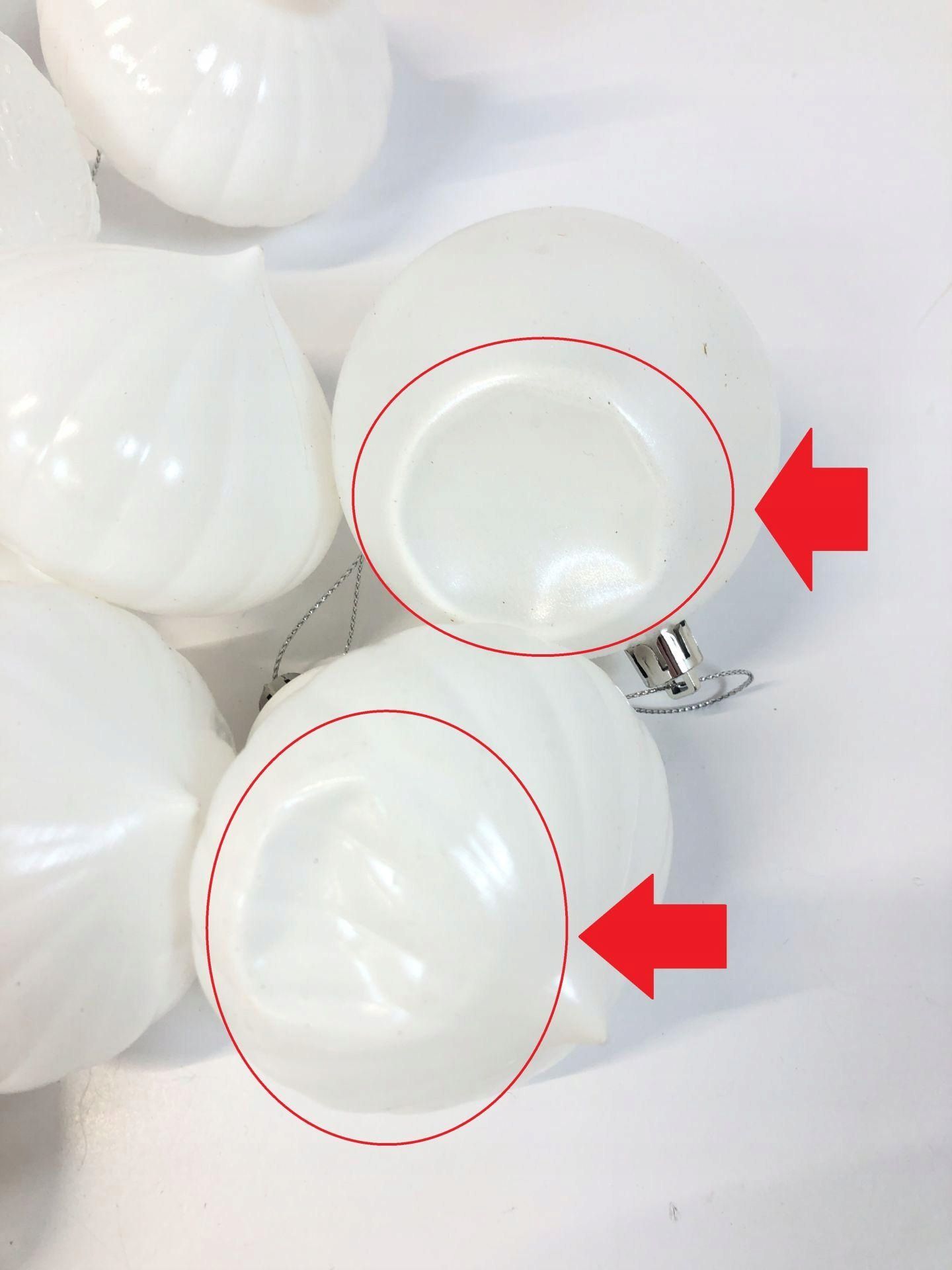 Bombki choinkowe białe 8,9 cm zestaw KI Store plastikowe 20 sztuk