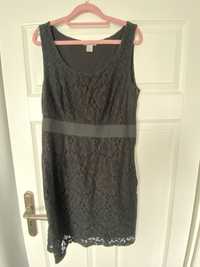Mała czarna sukienka H&M 42 koronkowa