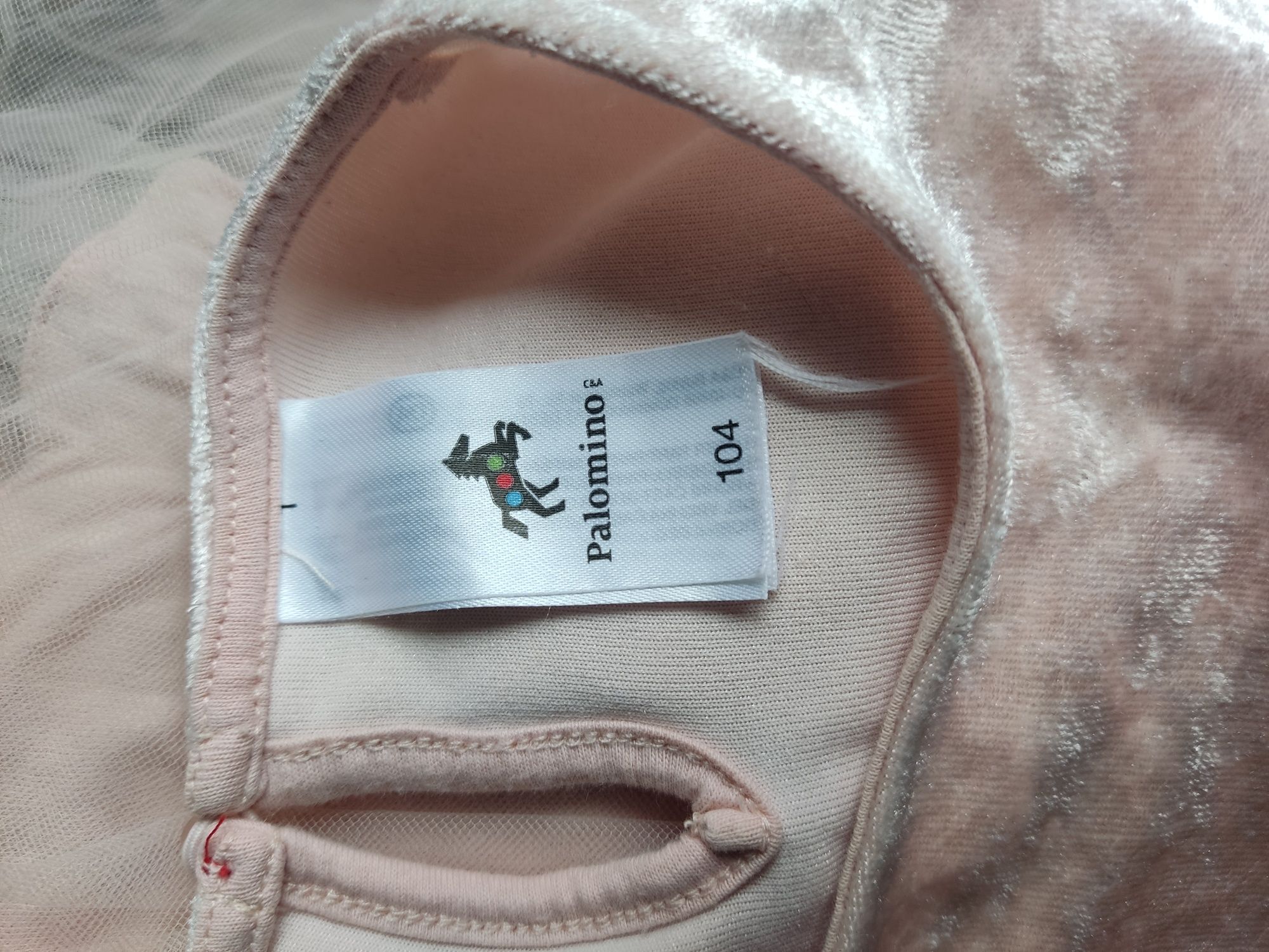Sukienka dziewczęca elegancka imprezowa z tiulem Palomino 104 morelowa