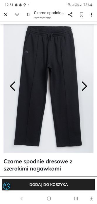 Reporter spodnie dresowe z szerokimi nogawkami 158 cm