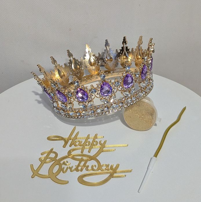 Корона на торт набір блискітки