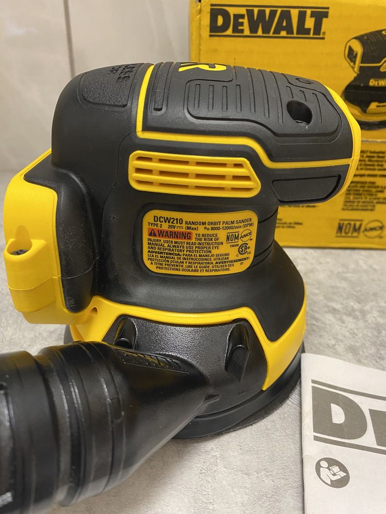 DeWALT DCW210 20V  безщіткова ексцентрикова шліфмашинка Made in Mexico