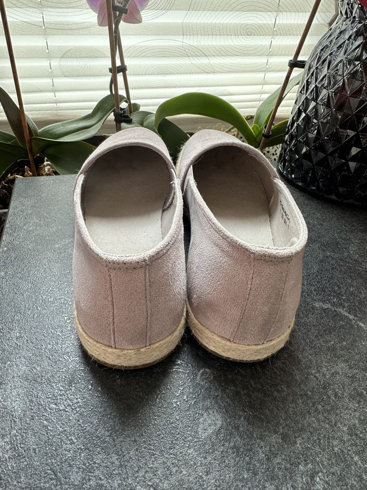 Nowe buty espadryle damskie wkładane wsuwane 38 fioletowe boho zamsz