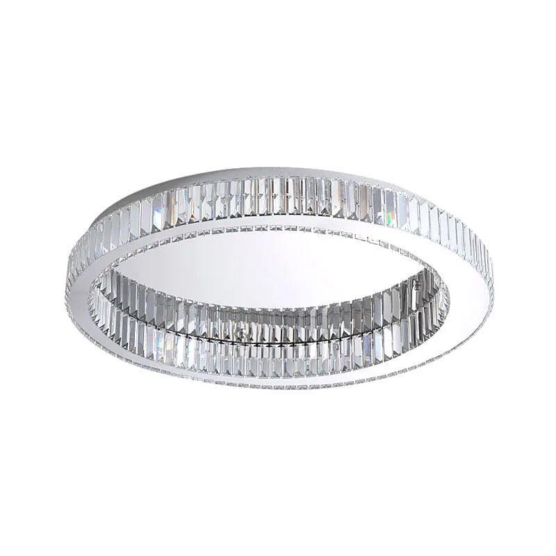 Żyrandol kryształowy pierścień ring Ø60 cm chrom srebrny