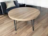 Okrągły stolik kawowy z drewna dębowego średnica 60cm wysoki 45cm