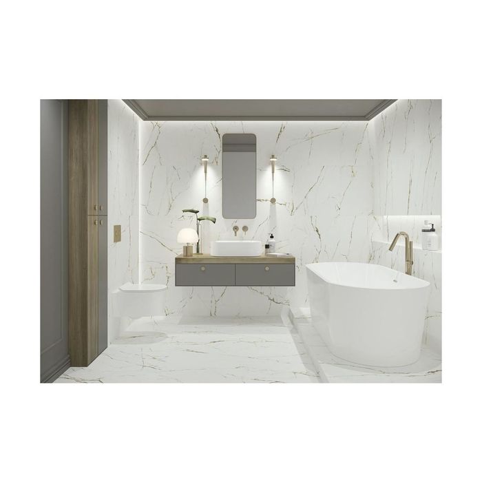 Gres 60x60 płytki Klaro White podłogowe marmur białe ścienne