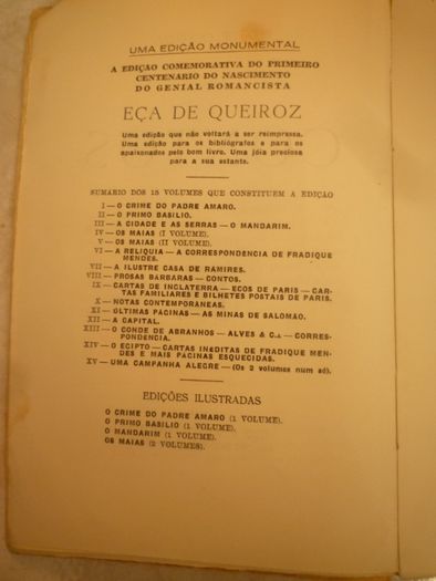 Contos", Eça de Queiroz, Edição Unica , Lello& Irmão Editores, de 1951
