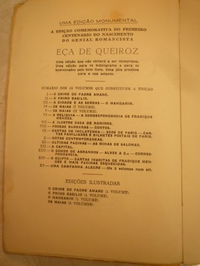 Contos", Eça de Queiroz, Edição Unica , Lello& Irmão Editores, de 1951