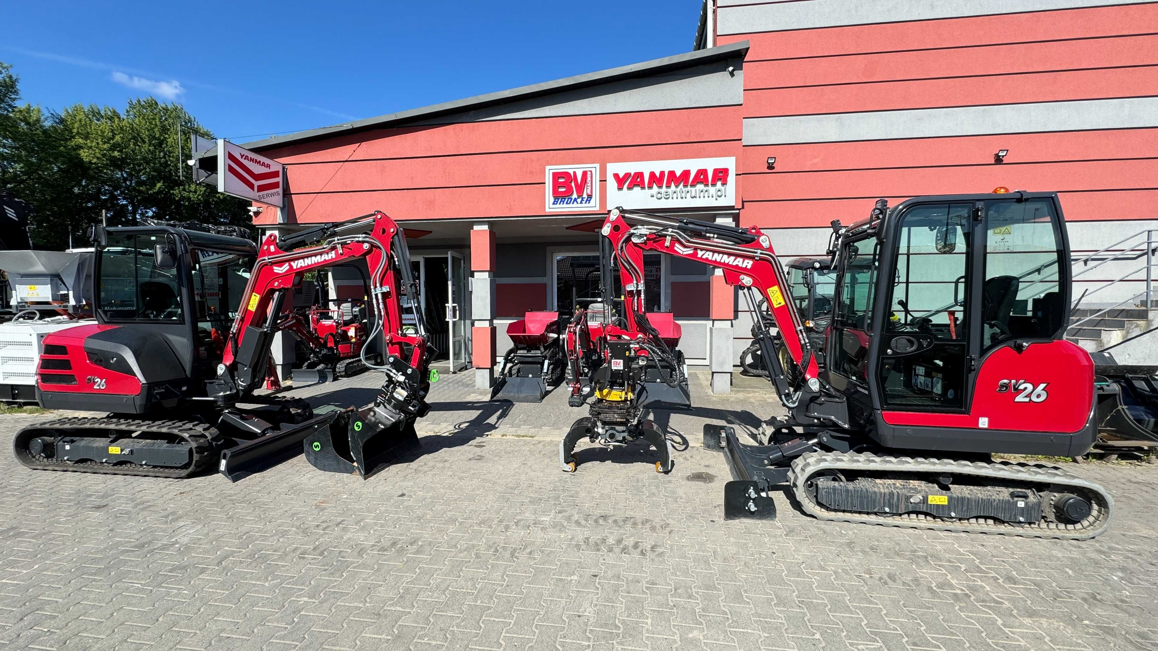 Yanmar SV26 system niwelacji laserowej + ENGCON głowica wychylna