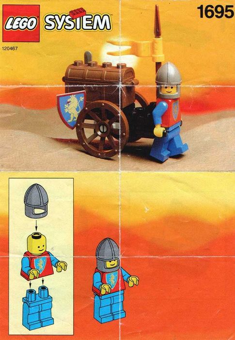 Zestaw LEGO Castle 1695 Treasure Chest, Skrzynia skarbów · UNIKAT 1992
