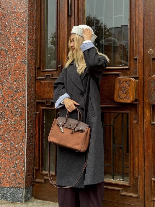 Пальто zara сіре