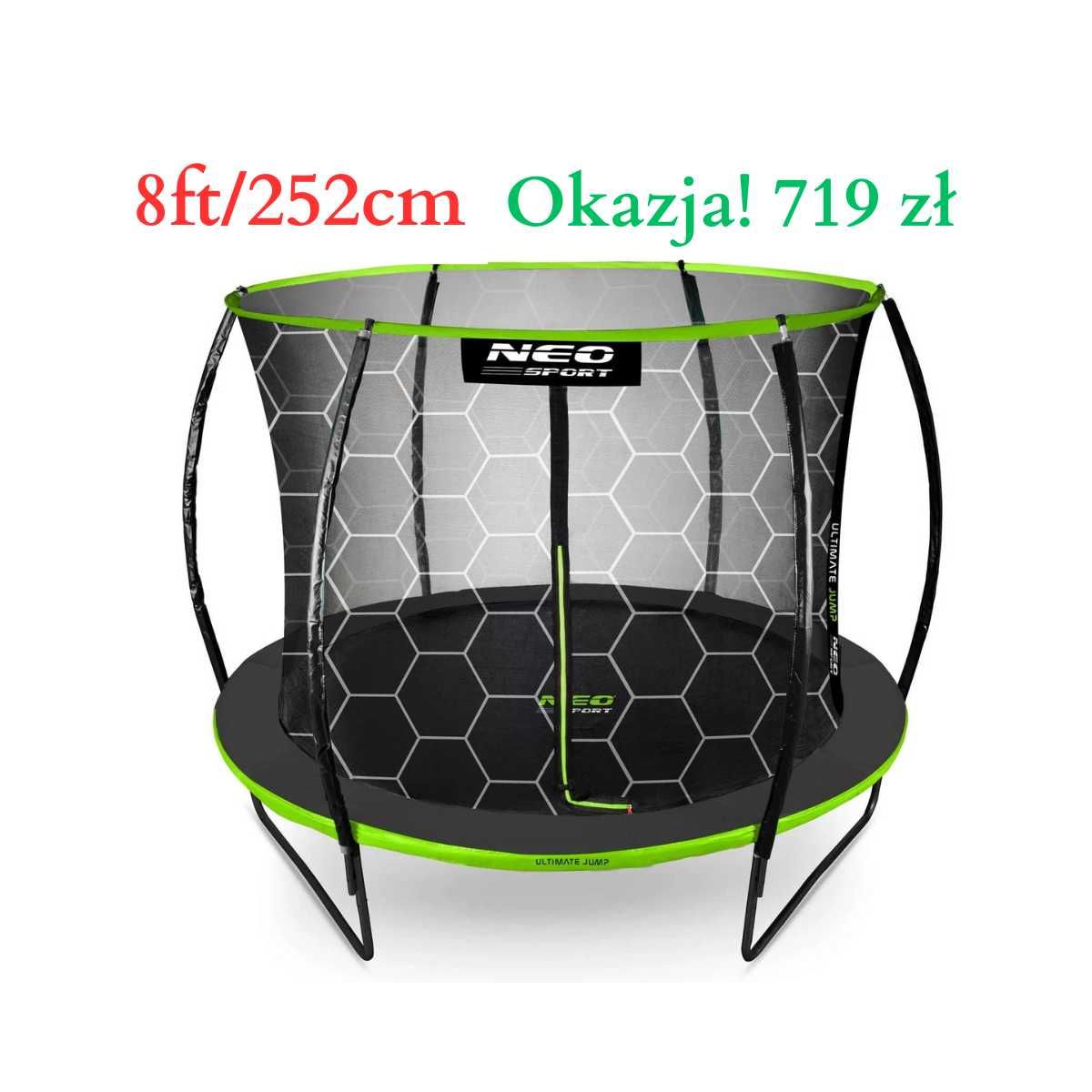 Trampolina ogrodowa profilowana 8ft/252cm z siatką NeoSport dla Dzieci