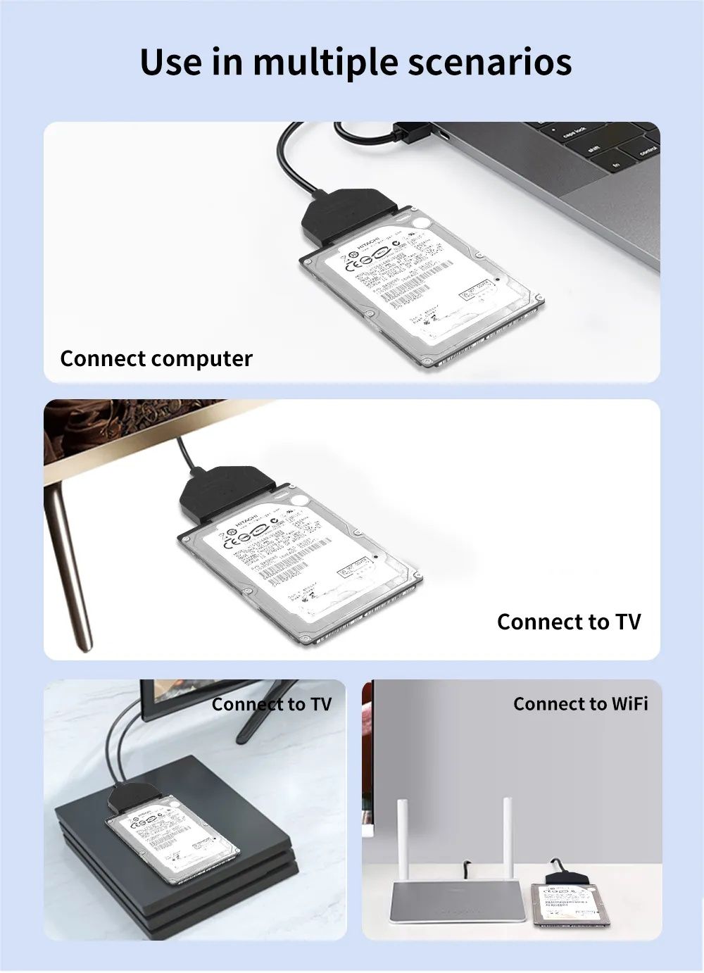 Переходник с 2,5" SSD, HDD на USB 3.0