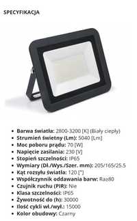 Naswietlacz LED 70W