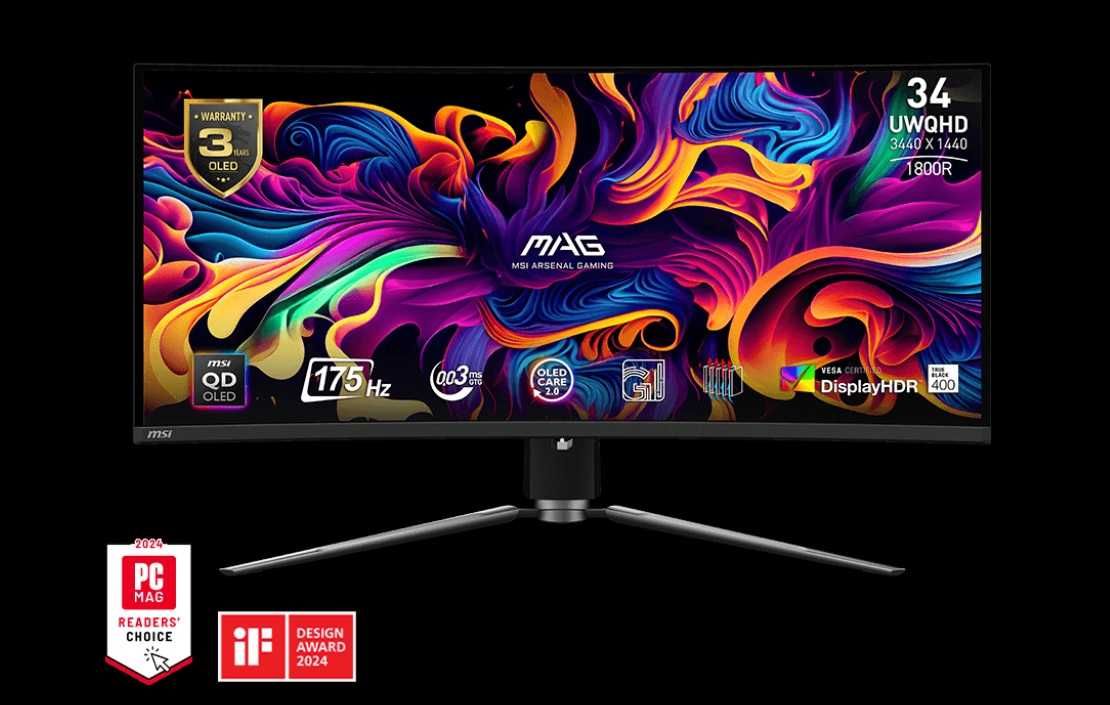 Monitor MSI MAG 341CQP QD-OLED / 3440x1440 / 175Hz / Gwarancja