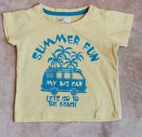 Bluzka koszulka t-shirt krótki rękaw dziecięca chłopięca żółta 68